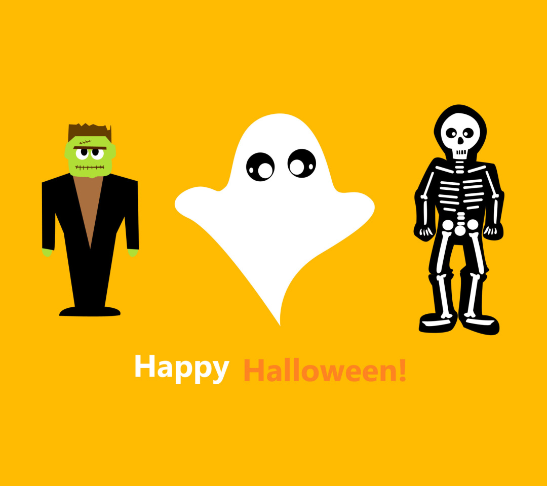 Обои Halloween Costumes Skeleton and Zombie 1080x960
