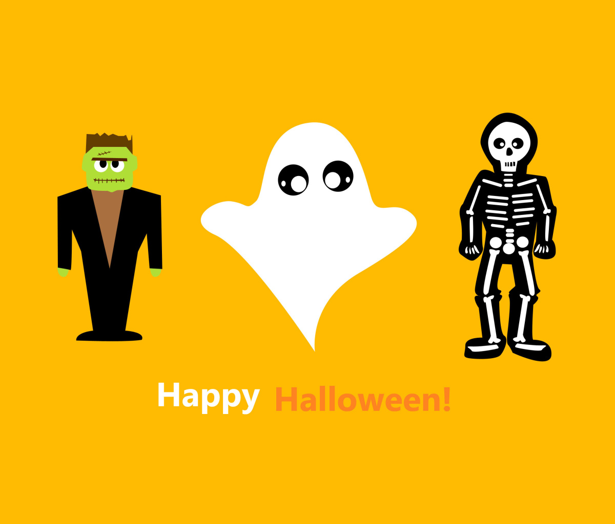 Обои Halloween Costumes Skeleton and Zombie 1200x1024