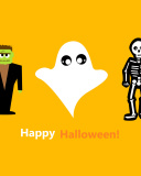 Обои Halloween Costumes Skeleton and Zombie 128x160