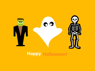 Обои Halloween Costumes Skeleton and Zombie 320x240