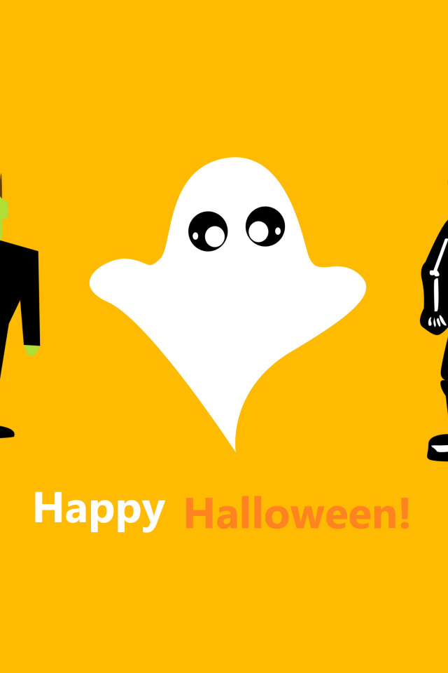 Sfondi Halloween Costumes Skeleton and Zombie 640x960