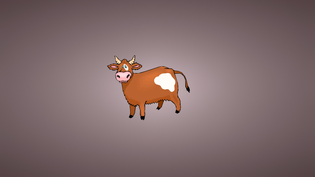 Das Funny Cow Illustration Wallpaper 1280x720