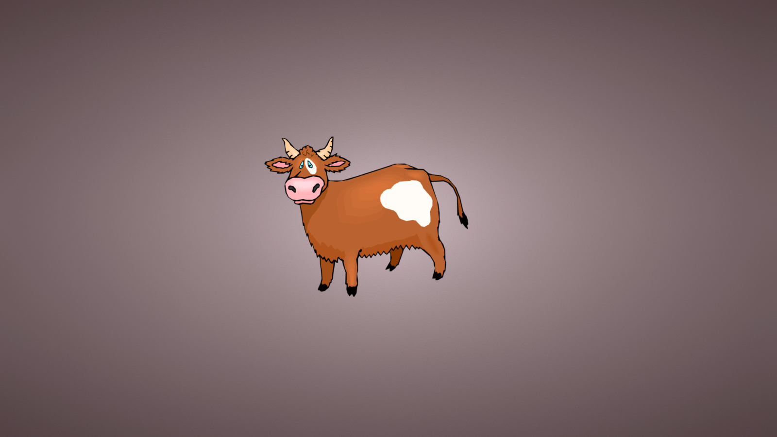 Funny Cow Illustration wallpaper 1600x900
