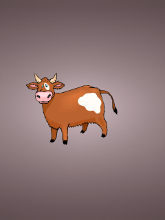 Funny Cow Illustration screenshot #1 240x320