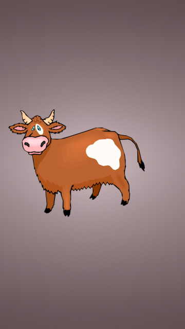 Das Funny Cow Illustration Wallpaper 360x640