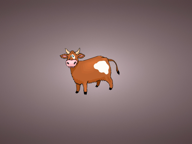Das Funny Cow Illustration Wallpaper 640x480