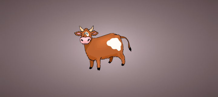 Обои Funny Cow Illustration 720x320