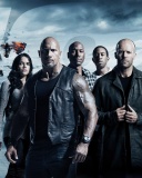 Sfondi The Fate of the Furious with Vin Diesel, Dwayne Johnson, Charlize Theron 128x160