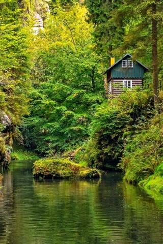 Lake house wallpaper 320x480