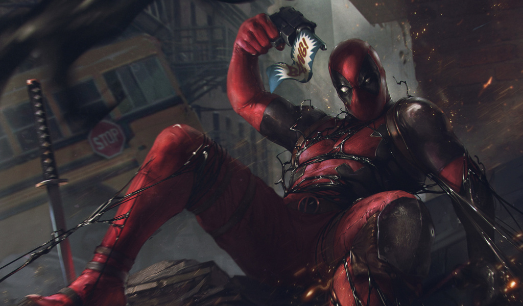 Das Deadpool Comics Wallpaper 1024x600