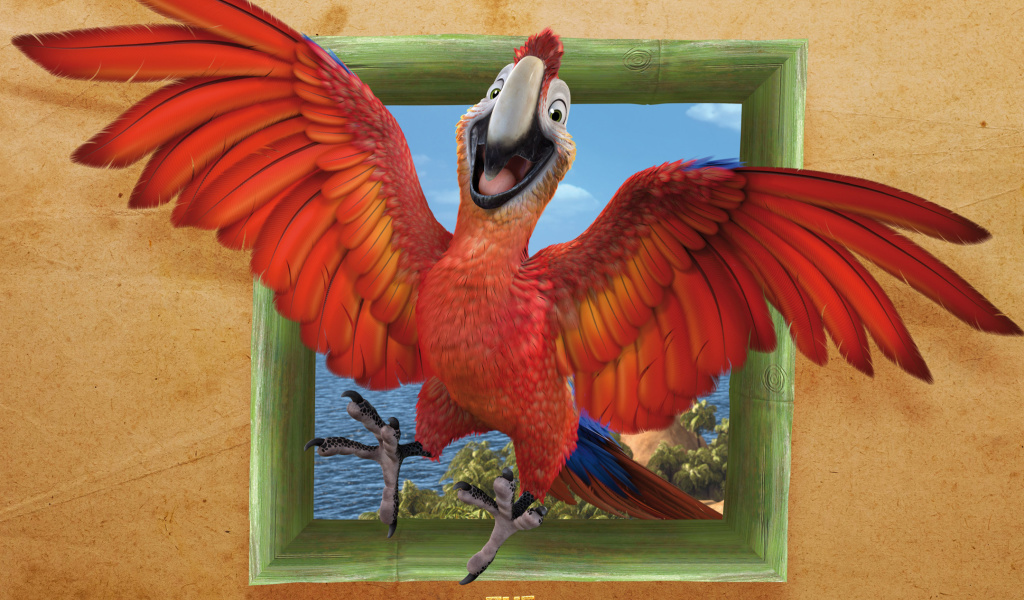 Fondo de pantalla The Wild Life Cartoon Parrot 1024x600