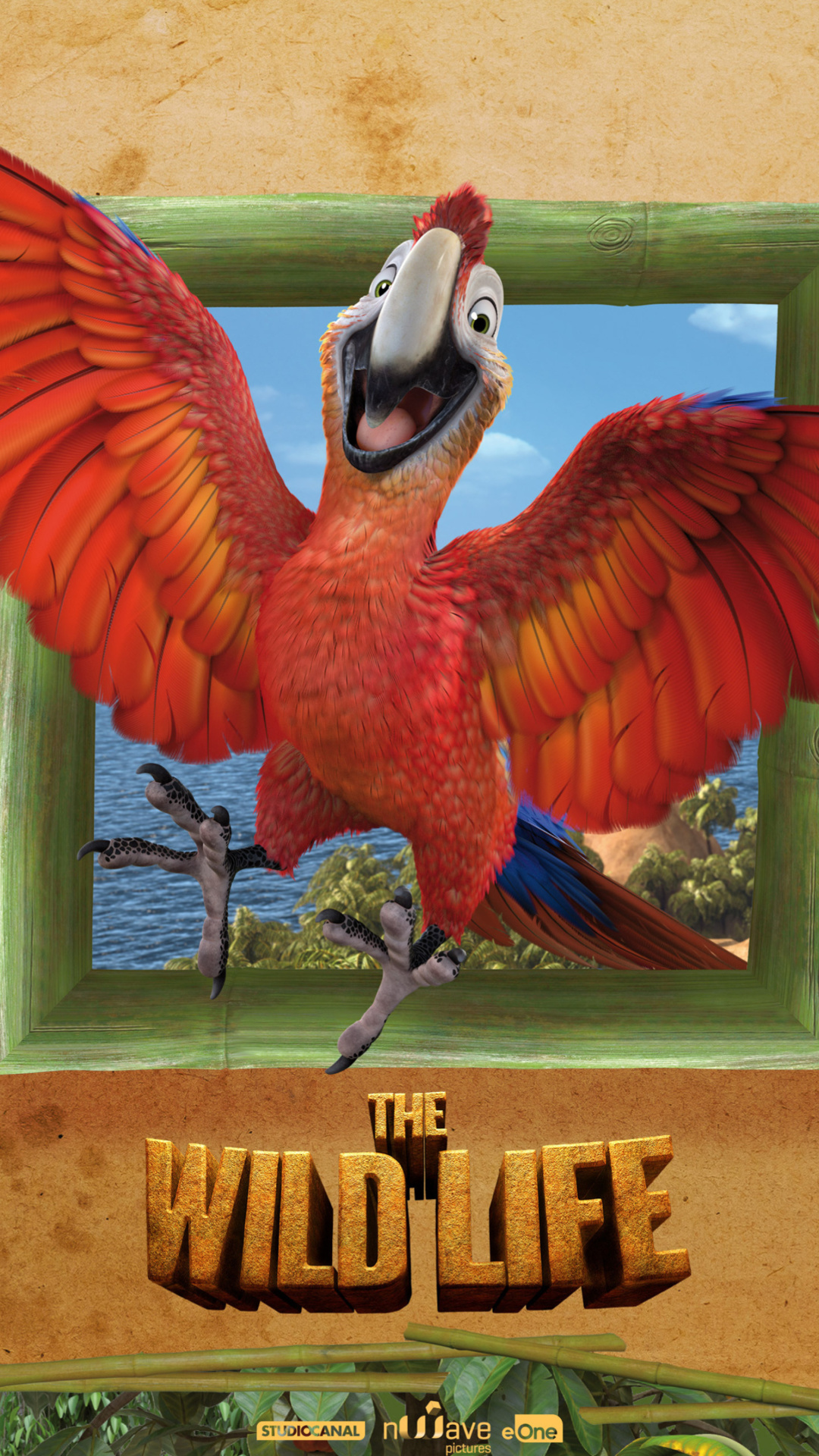 Das The Wild Life Cartoon Parrot Wallpaper 1080x1920