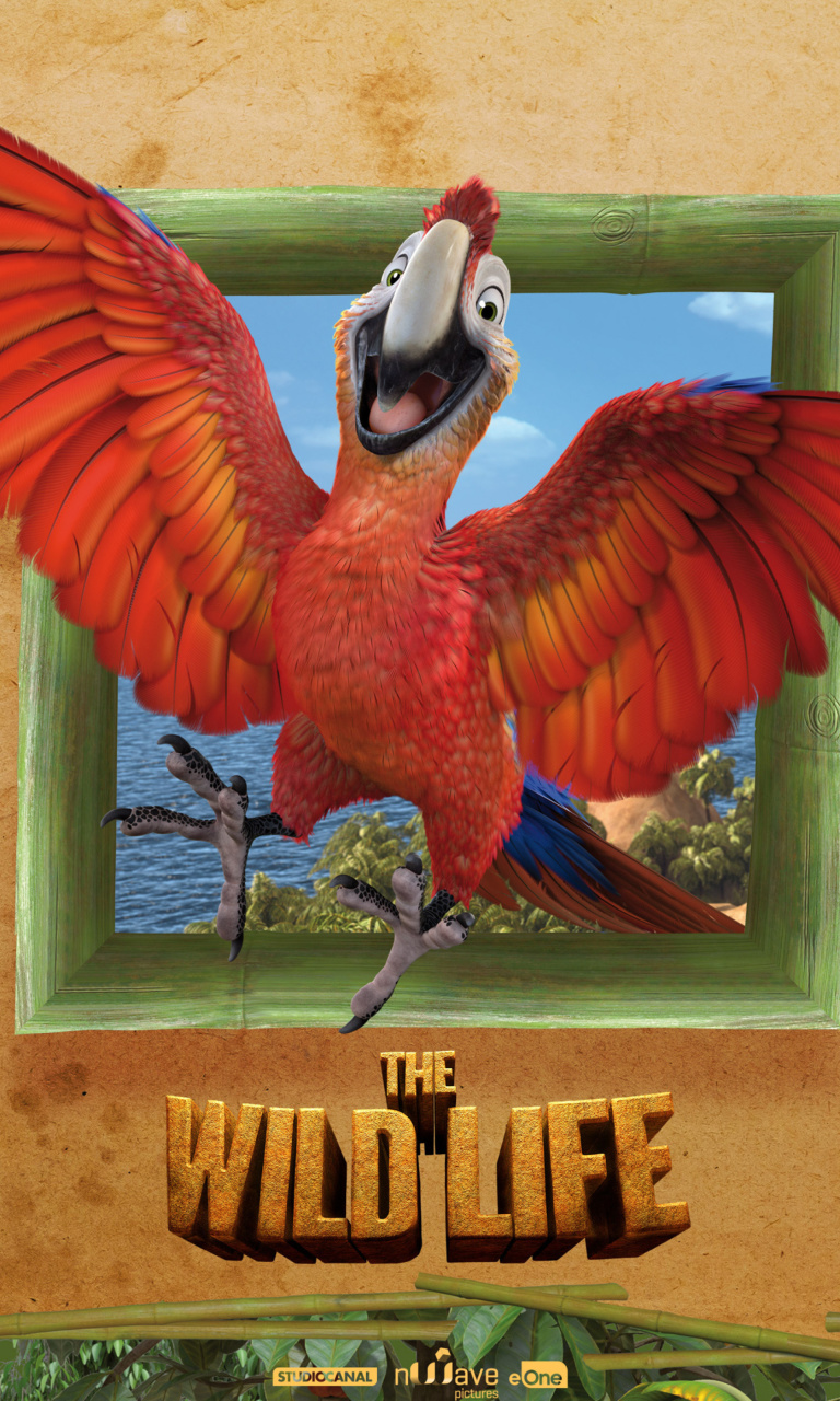 Обои The Wild Life Cartoon Parrot 768x1280