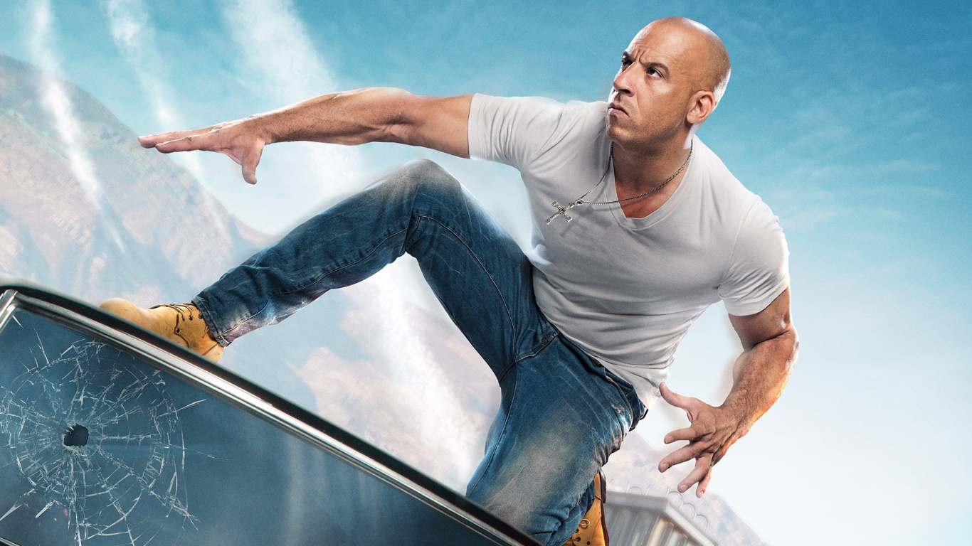 Fondo de pantalla Fast & Furious Supercharged Poster with Vin Diesel 1366x768
