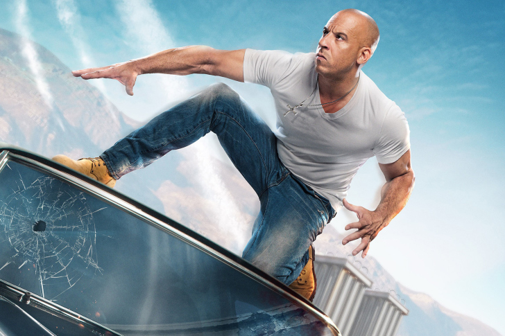 Обои Fast & Furious Supercharged Poster with Vin Diesel
