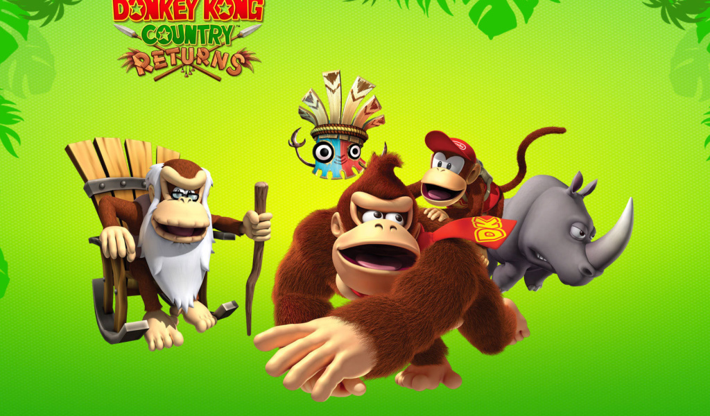 Обои Donkey Kong Country Returns Arcade Game 1024x600