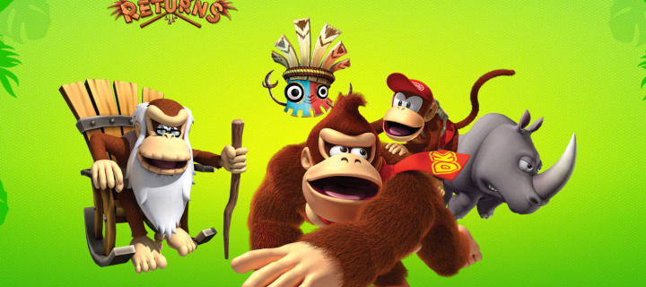 Das Donkey Kong Country Returns Arcade Game Wallpaper 720x320
