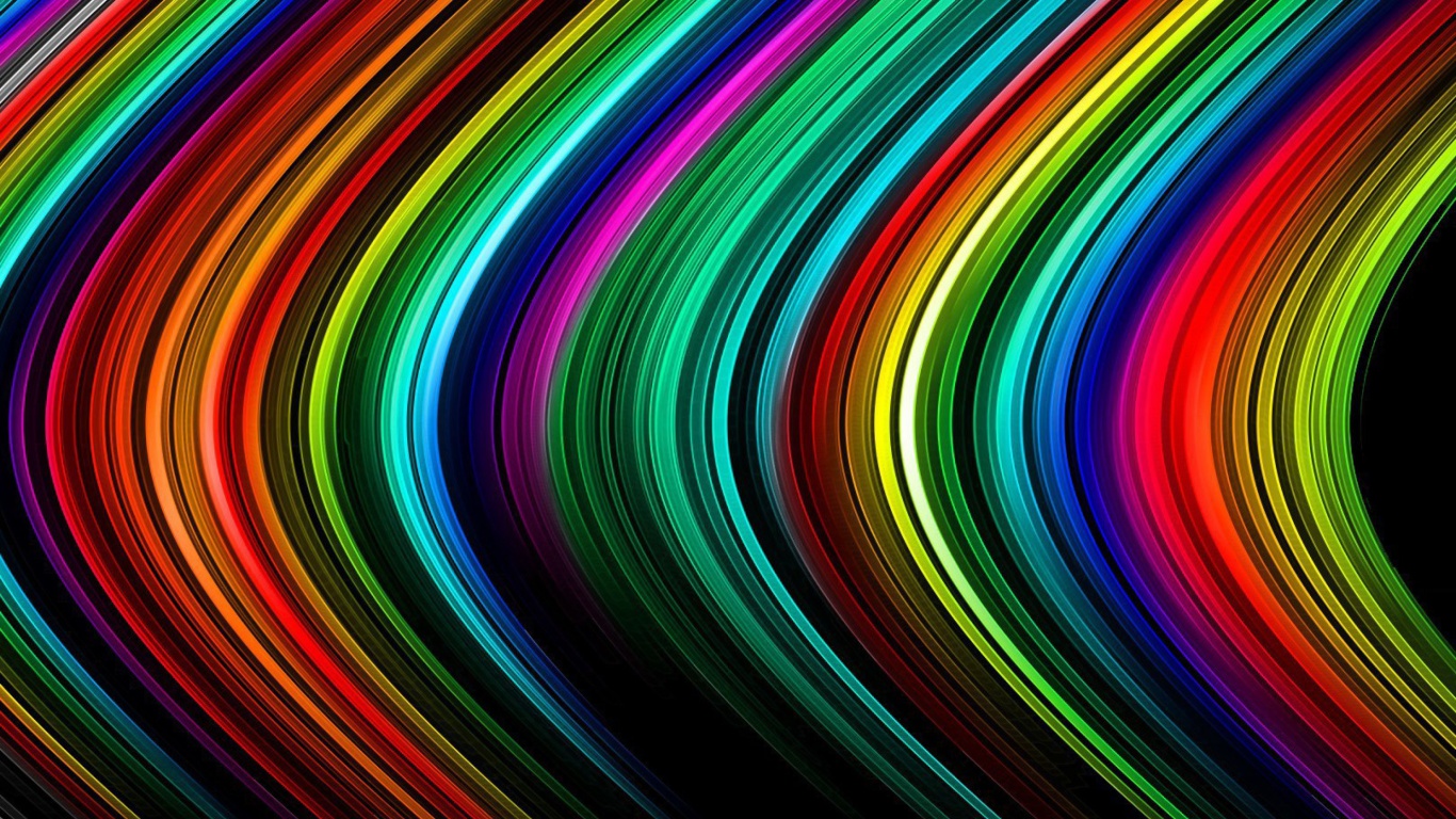 Rainbow Lines wallpaper 1366x768