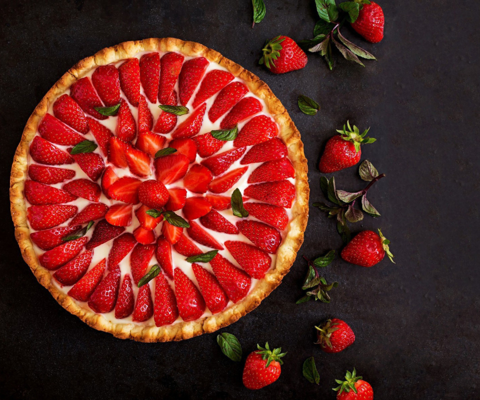 Strawberry pie wallpaper 960x800
