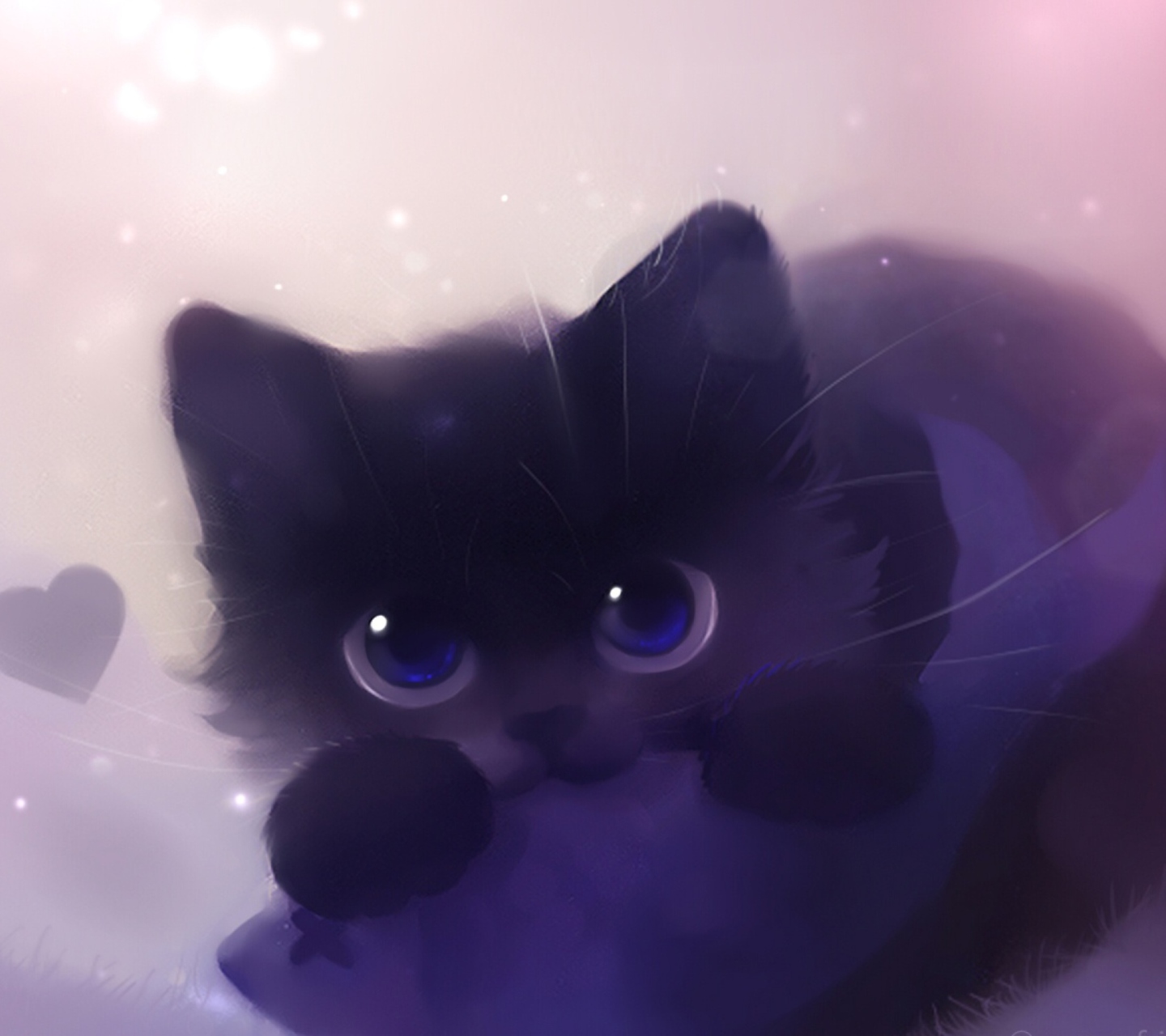 Fondo de pantalla Cute Kitty Art 1440x1280