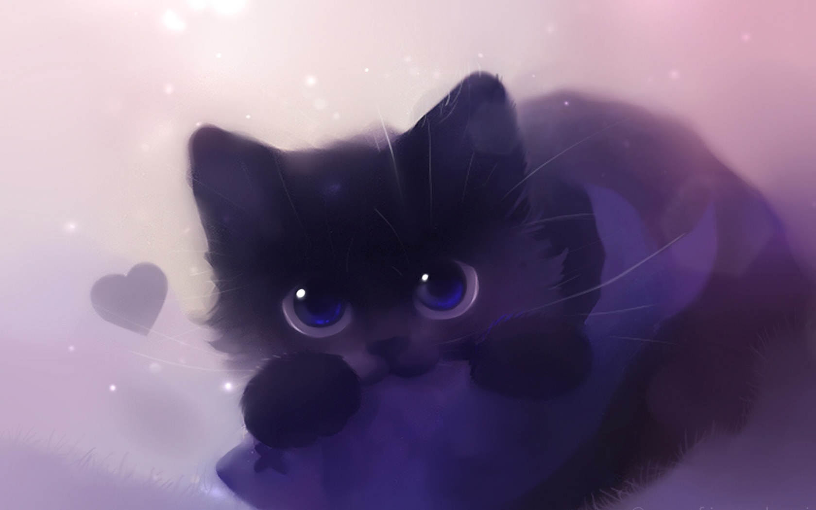 Fondo de pantalla Cute Kitty Art 1680x1050