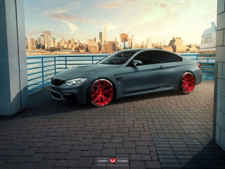 Sfondi BMW M4 Red Wheels 320x240