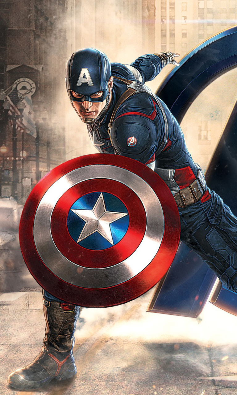 Das Captain America Marvel Avengers Wallpaper 768x1280