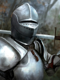 Das Medieval knight in armor Wallpaper 240x320
