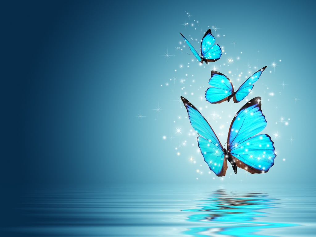 Sfondi Glistening Magic Butterflies 1024x768