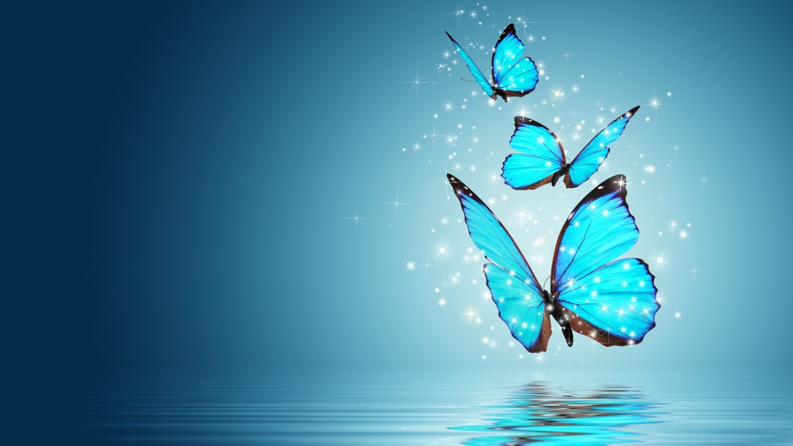 Das Glistening Magic Butterflies Wallpaper 1600x900