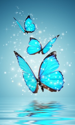 Обои Glistening Magic Butterflies 240x400