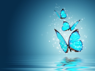 Das Glistening Magic Butterflies Wallpaper 320x240