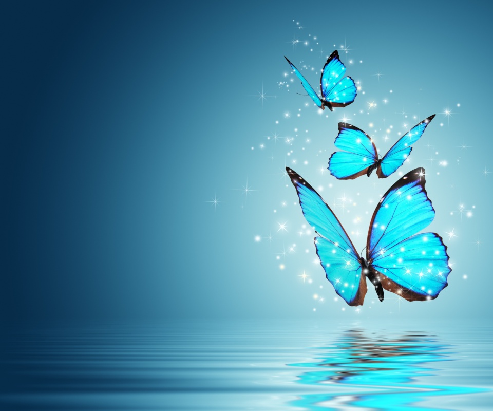 Screenshot №1 pro téma Glistening Magic Butterflies 960x800