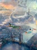 Thomas Kinkade, Tinkerbell And Peter Pan wallpaper 132x176
