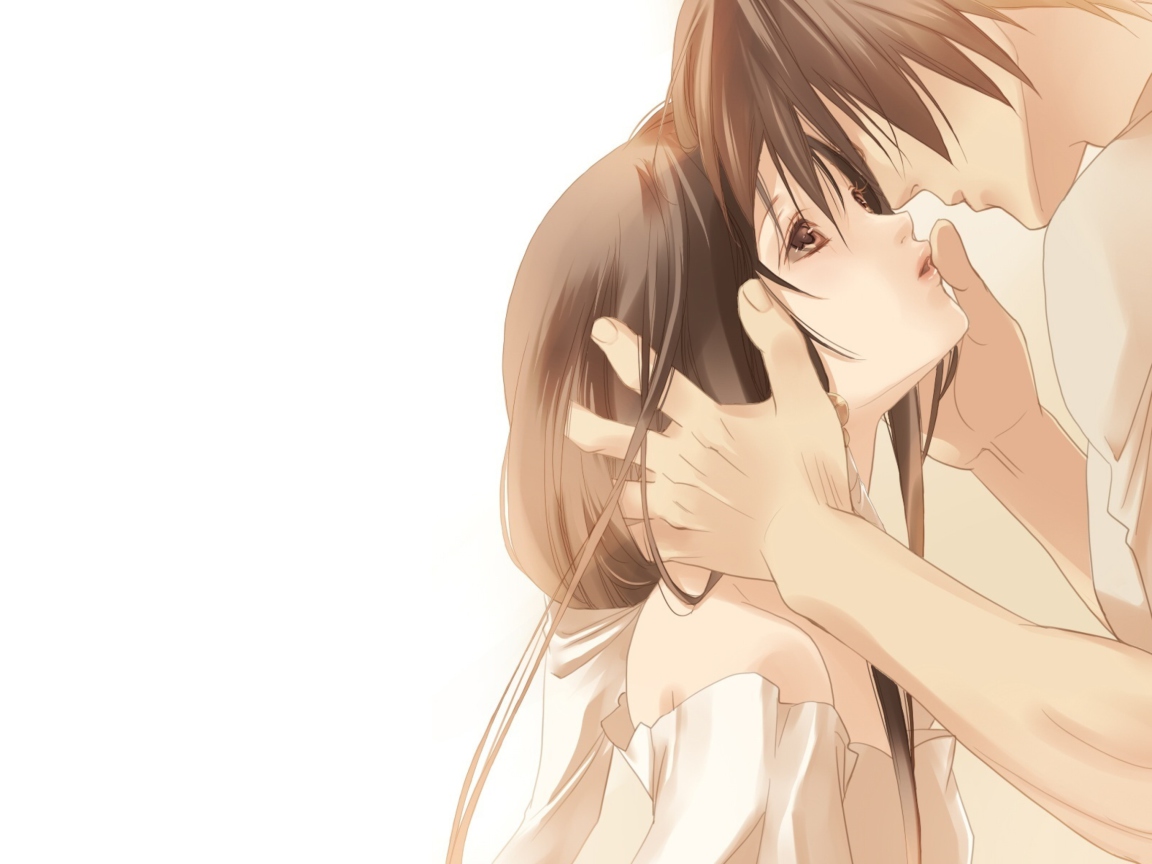 Screenshot №1 pro téma Anime Couple Sweet Love Kiss 1152x864