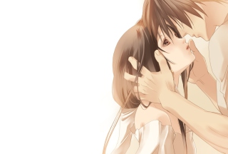 Anime Couple Sweet Love Kiss - Obrázkek zdarma pro Android 480x800