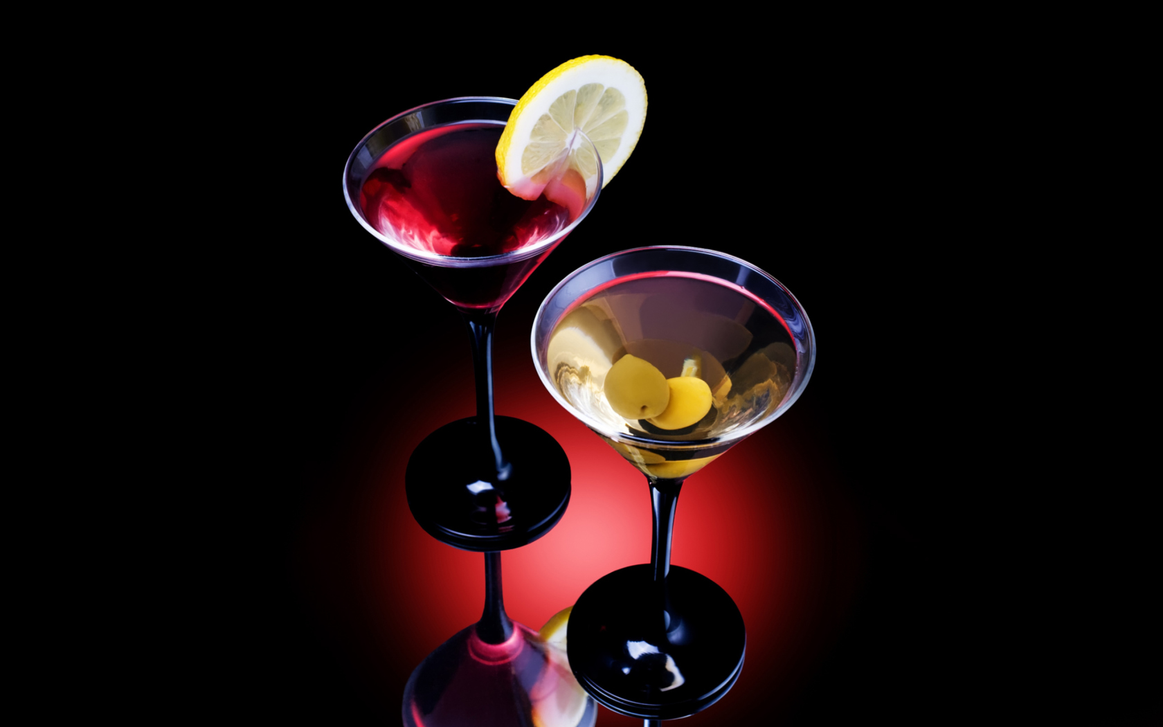 Das Cocktail With Olives Wallpaper 1680x1050