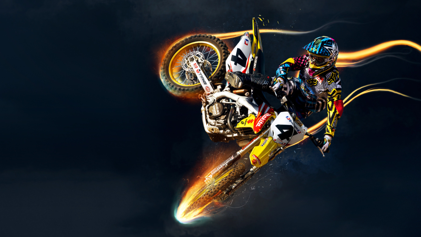 Fondo de pantalla Freestyle Motocross 1366x768