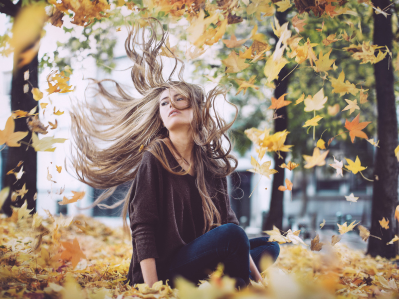 Screenshot №1 pro téma Autumn Girl 800x600