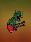 Dinosaur And Guitar Illustration wallpaper 132x176