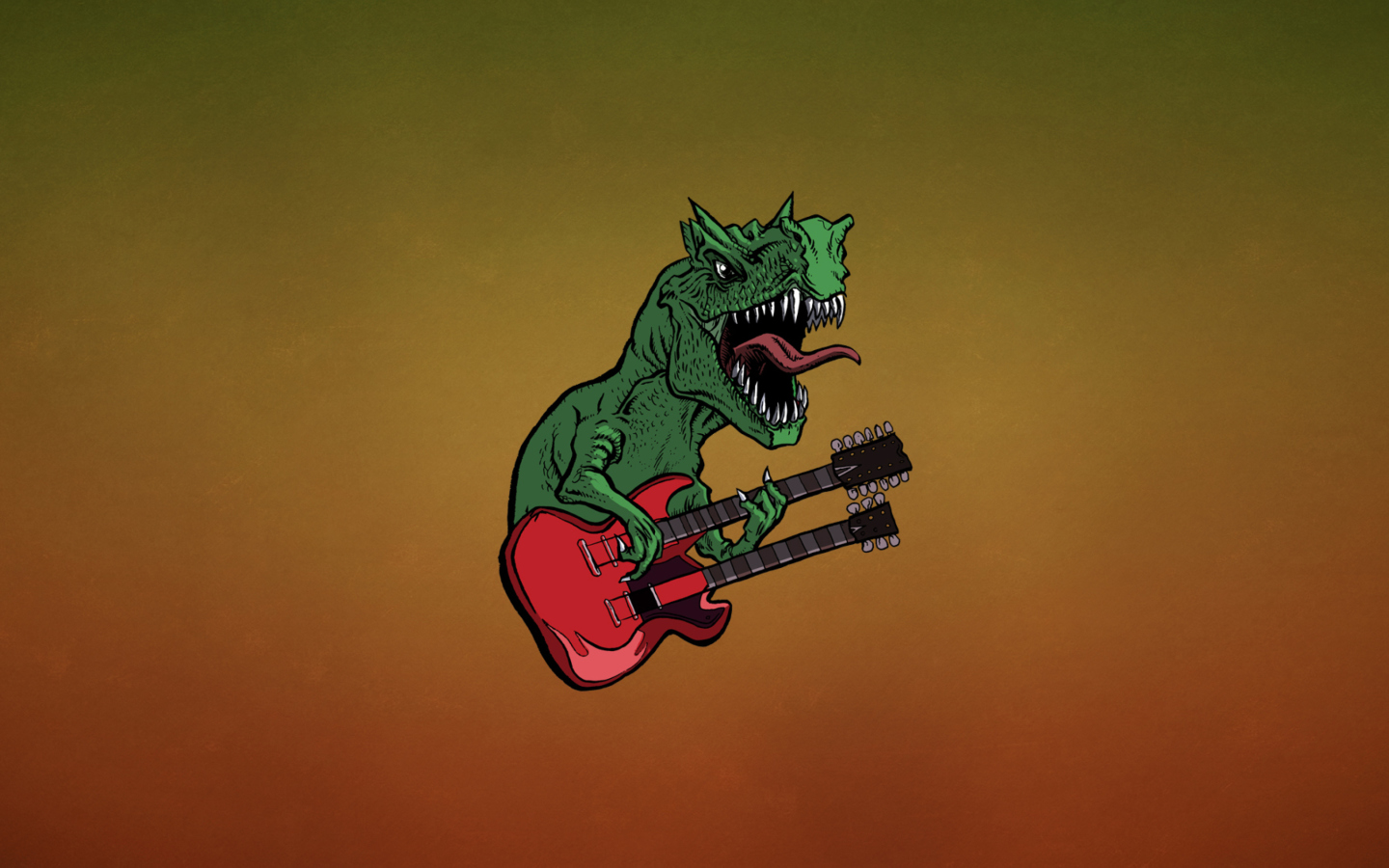 Dinosaur And Guitar Illustration wallpaper 1440x900