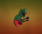Fondo de pantalla Dinosaur And Guitar Illustration 176x144