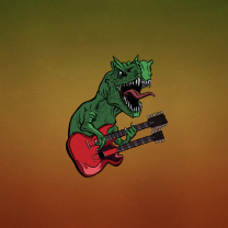Dinosaur And Guitar Illustration wallpaper 208x208