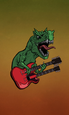 Fondo de pantalla Dinosaur And Guitar Illustration 240x400