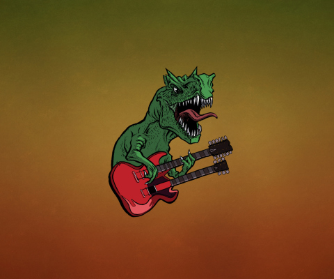 Screenshot №1 pro téma Dinosaur And Guitar Illustration 480x400