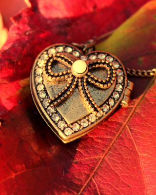 Autumn Heart Decor - Obrázkek zdarma pro 176x220