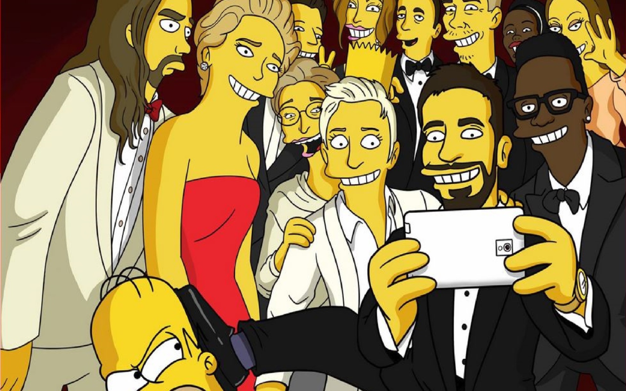 Обои Simpsons Oscar Selfie 1280x800