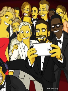 Fondo de pantalla Simpsons Oscar Selfie 240x320