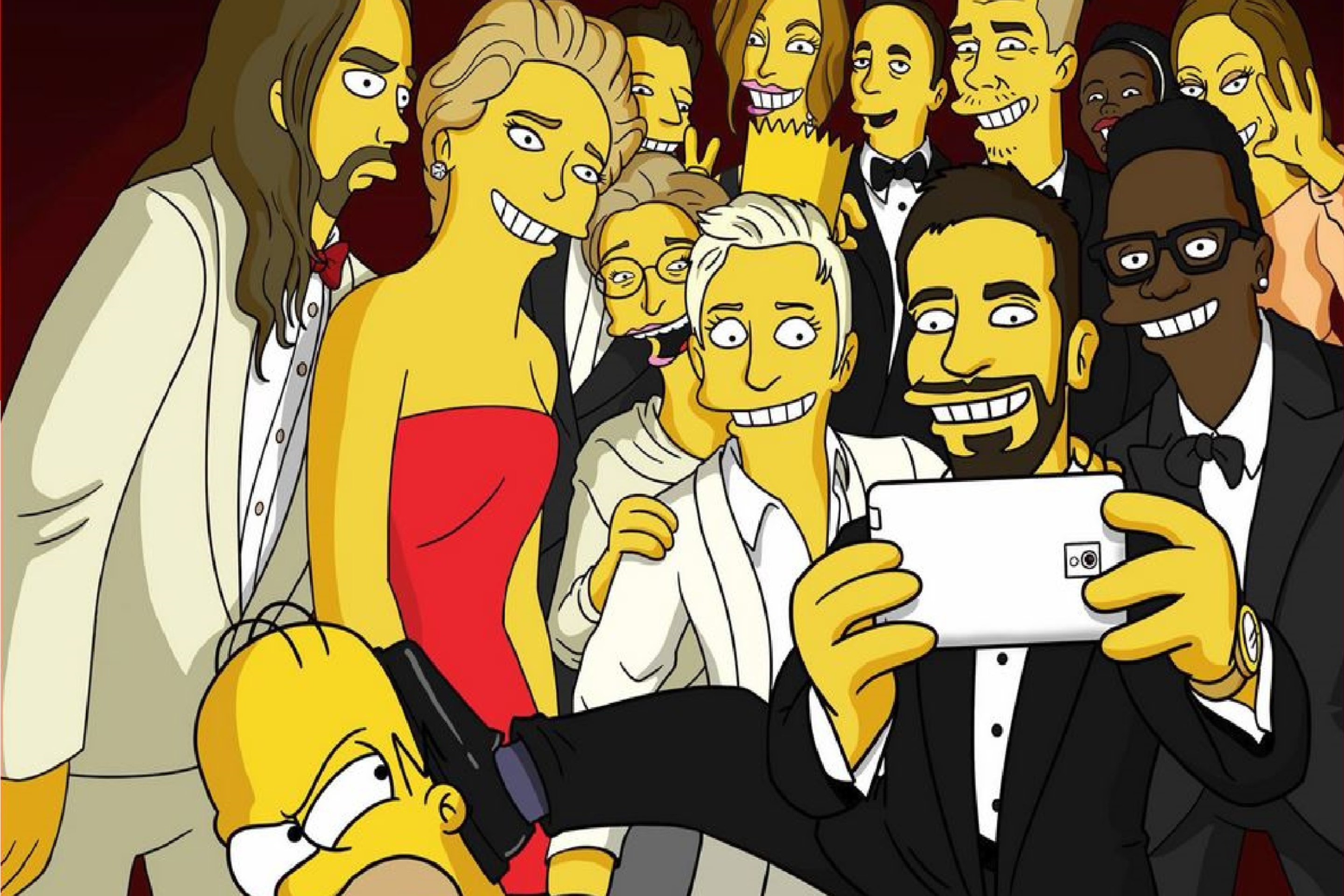 Обои Simpsons Oscar Selfie 2880x1920