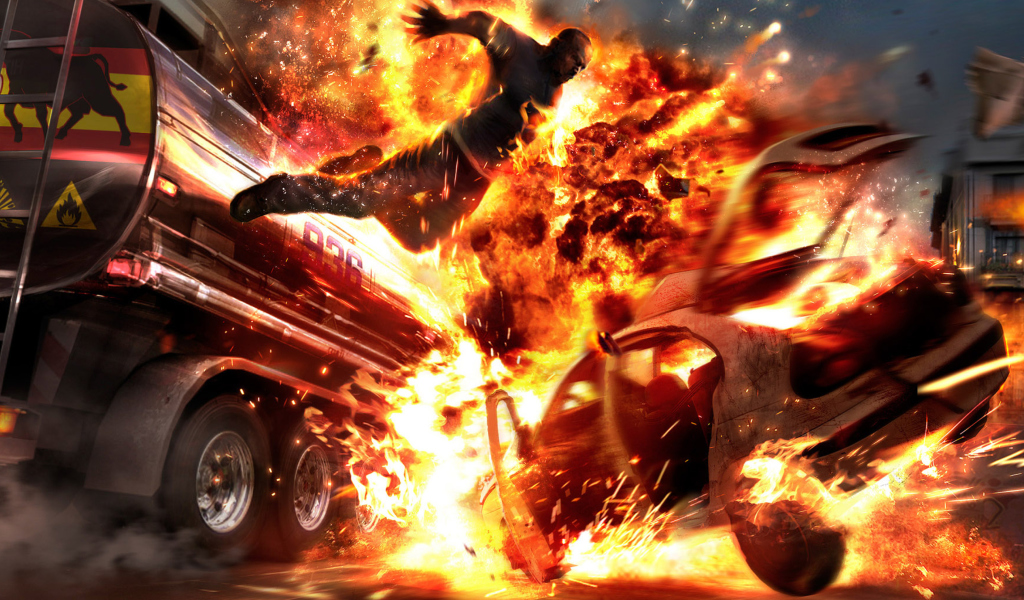 Screenshot №1 pro téma Car Crash Explosion 1024x600